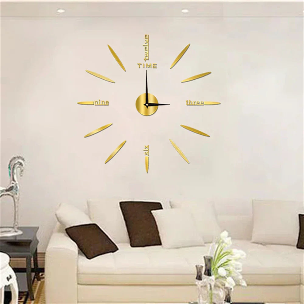 Large Modern Acrylic Mirror Wall Clock