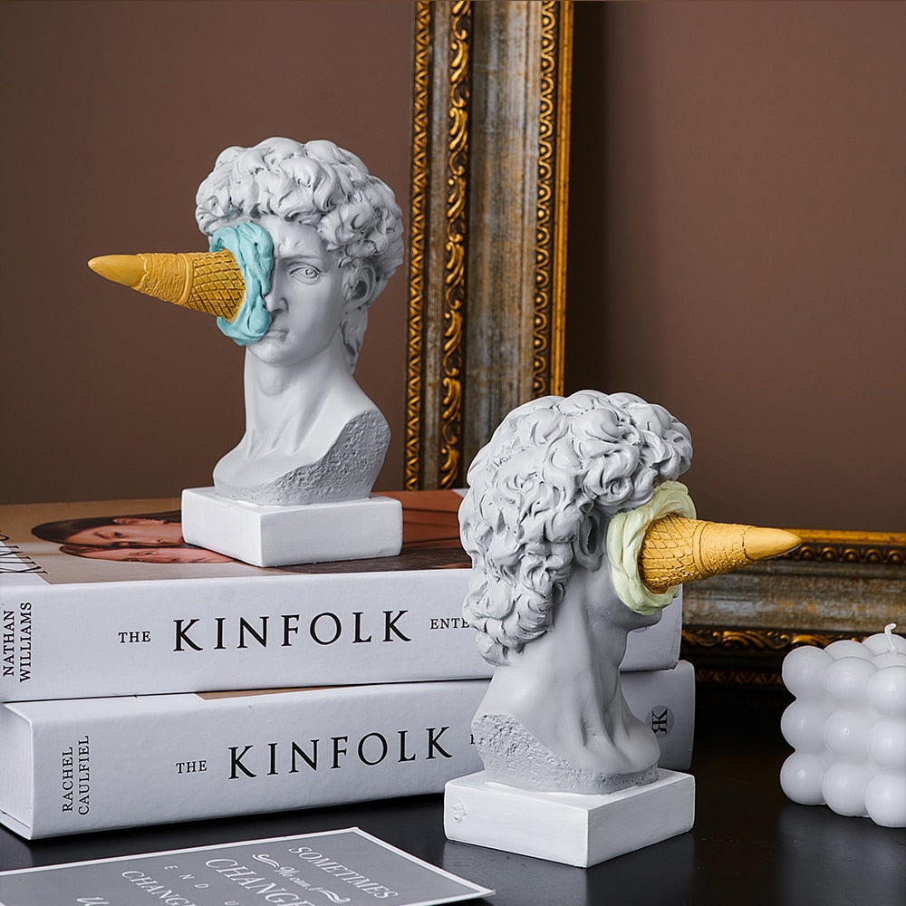Ice Cream Figurine Sculpture for Playful Home Decor