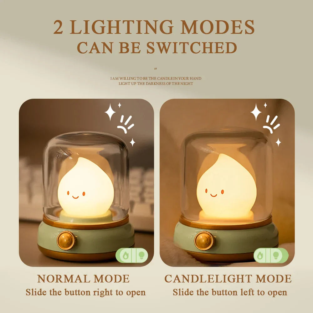 Retro LED Night Light USB Rechargeable Kerosene Style