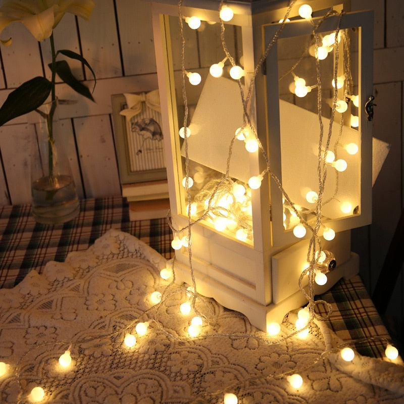 LED Fairy Bubble String Lights - Round Festive Decor