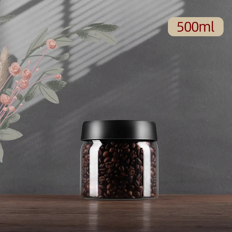 Airtight Glass Vacuum Sealed Canister for Coffee Beans and Food Storage