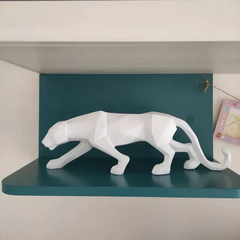 Abstract Leopard Sculpture in Resin for Modern Home Decor