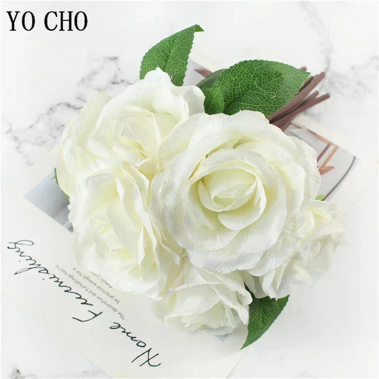 Large Faux Peony Silk Flower Bouquet for Weddings and Home Decor