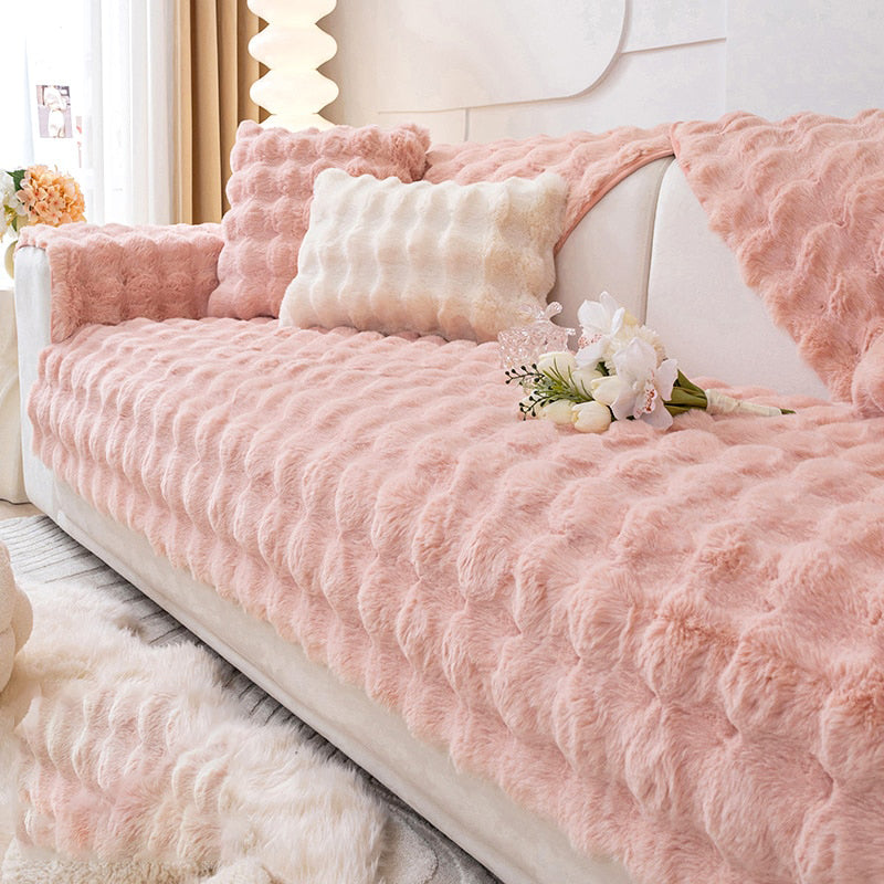 Comfy Plush Sofa Cover for All Seasons