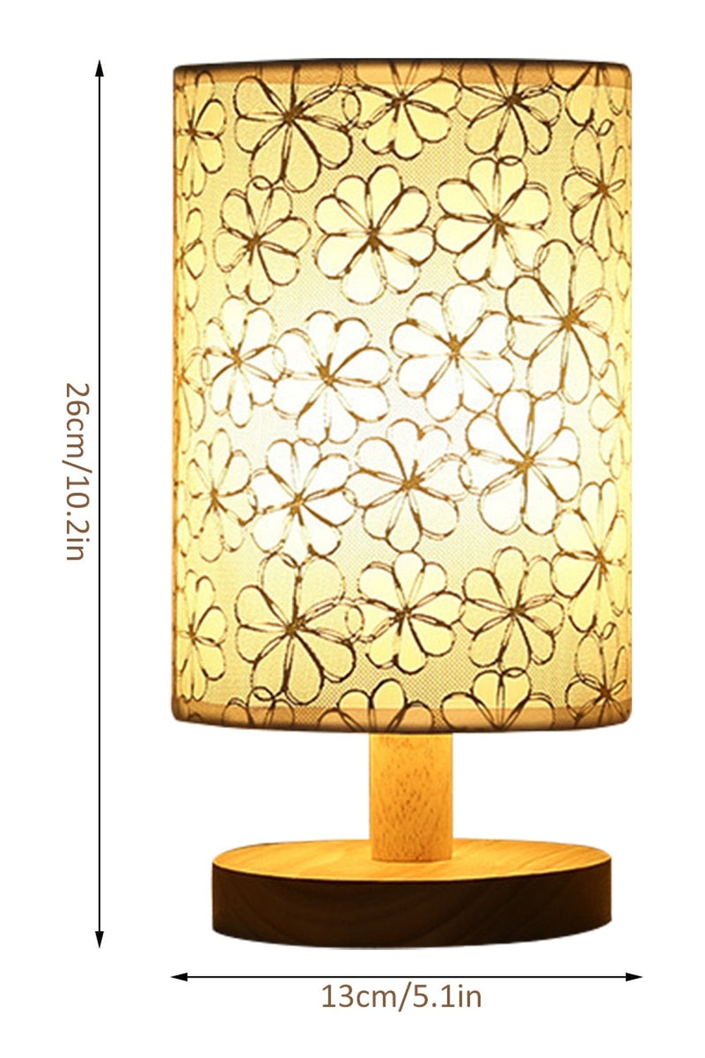 Linen and Wood Table Lamp 10.2 x 5.1 in