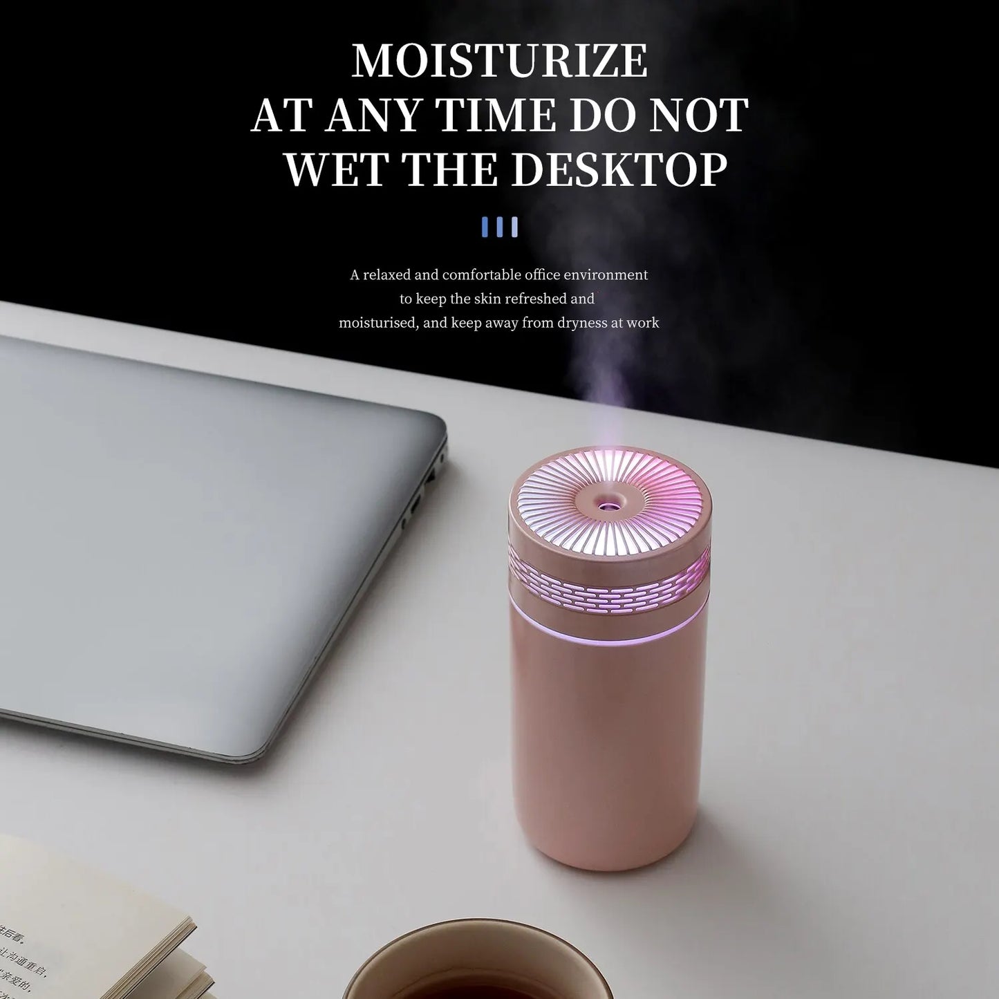 Portable USB Car Humidifier with LED Light and Aromatherapy Function