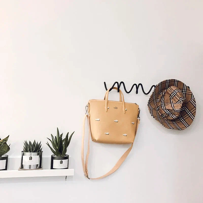 Wall-Mounted Metal Scribble Coat Rack in Black or White