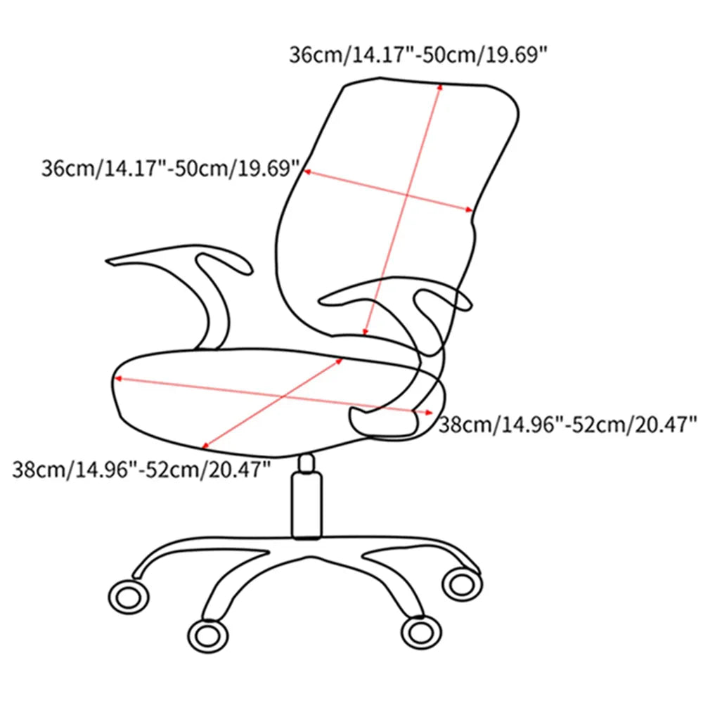 2-Piece Solid Color Spandex Office Chair Covers