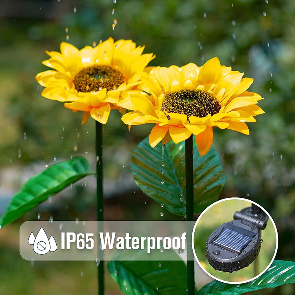 Waterproof Solar-Powered Sunflower Garden Lights