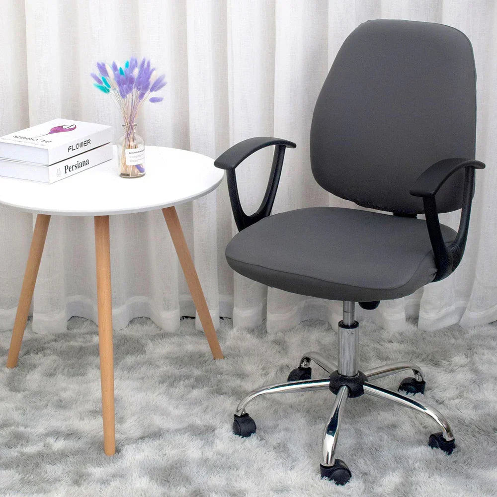 2-Piece Solid Color Spandex Office Chair Covers