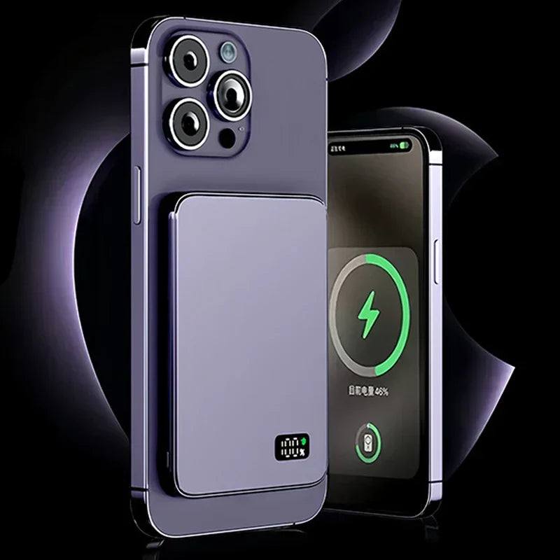 Ultra-Slim Magnetic Wireless Power Bank with LED Indicator