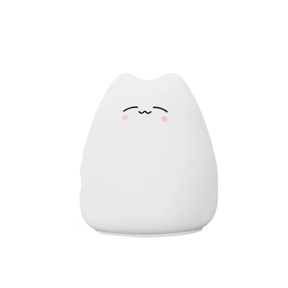 Silicone Cat Night Light with 7-Color Touch Sensor