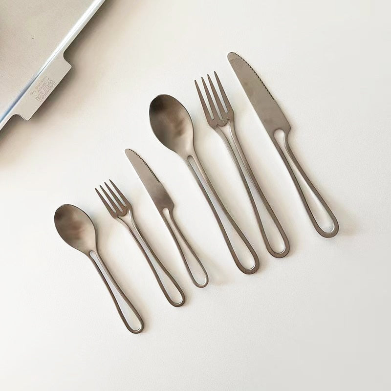 Stainless Steel Outline Cutlery Set - 3-Piece Fork, Knife, Spoon