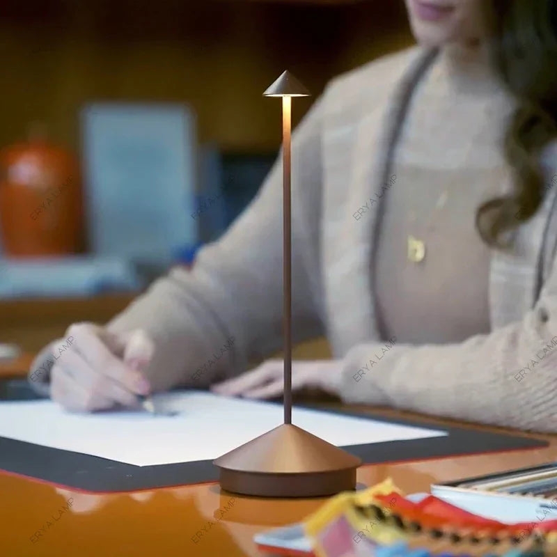 Rechargeable Touch Control LED Table Lamp with 360-Degree Illumination