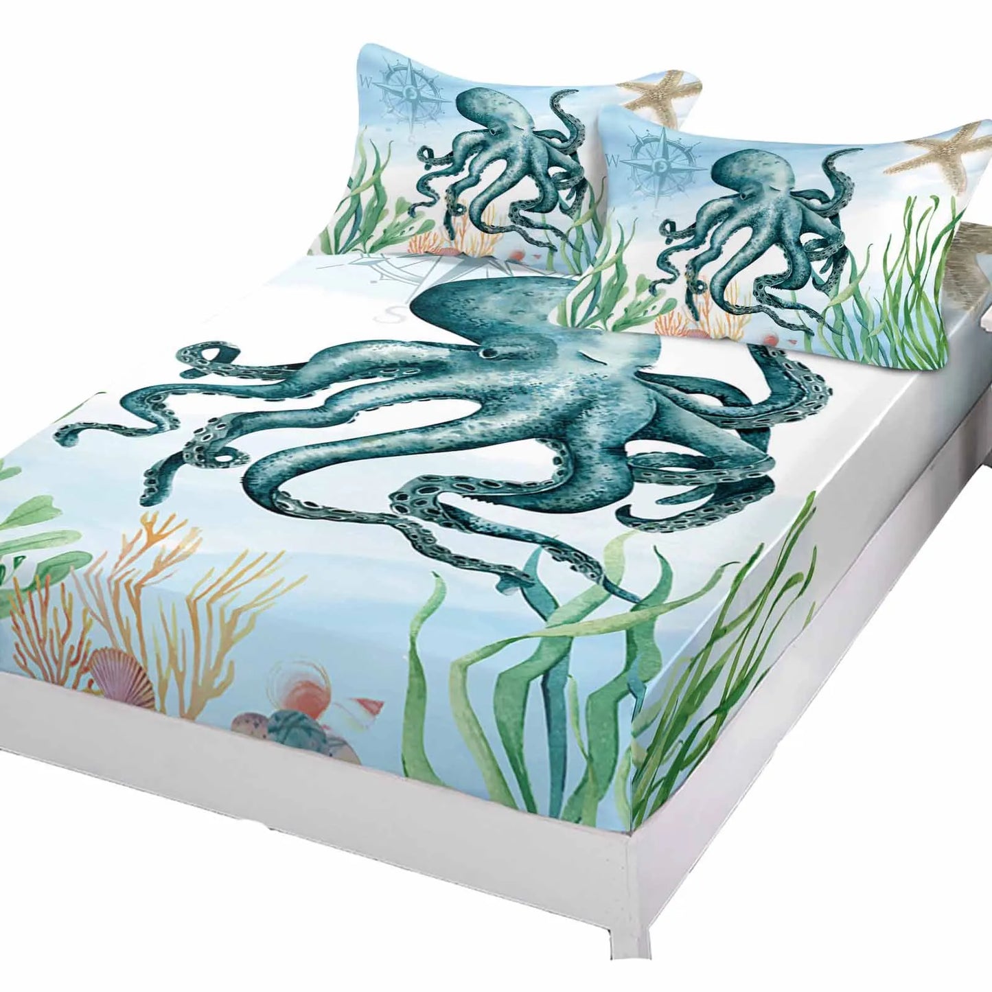 Octopus Eye Floral Duvet Cover Bedding Set - 3 Piece Comfortable Polyester Set