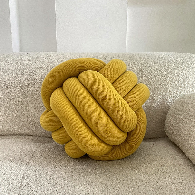 Knot Shaped Cotton Pillow - 11 Inch Diameter