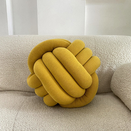 Knot Shaped Cotton Pillow - 11 Inch Diameter