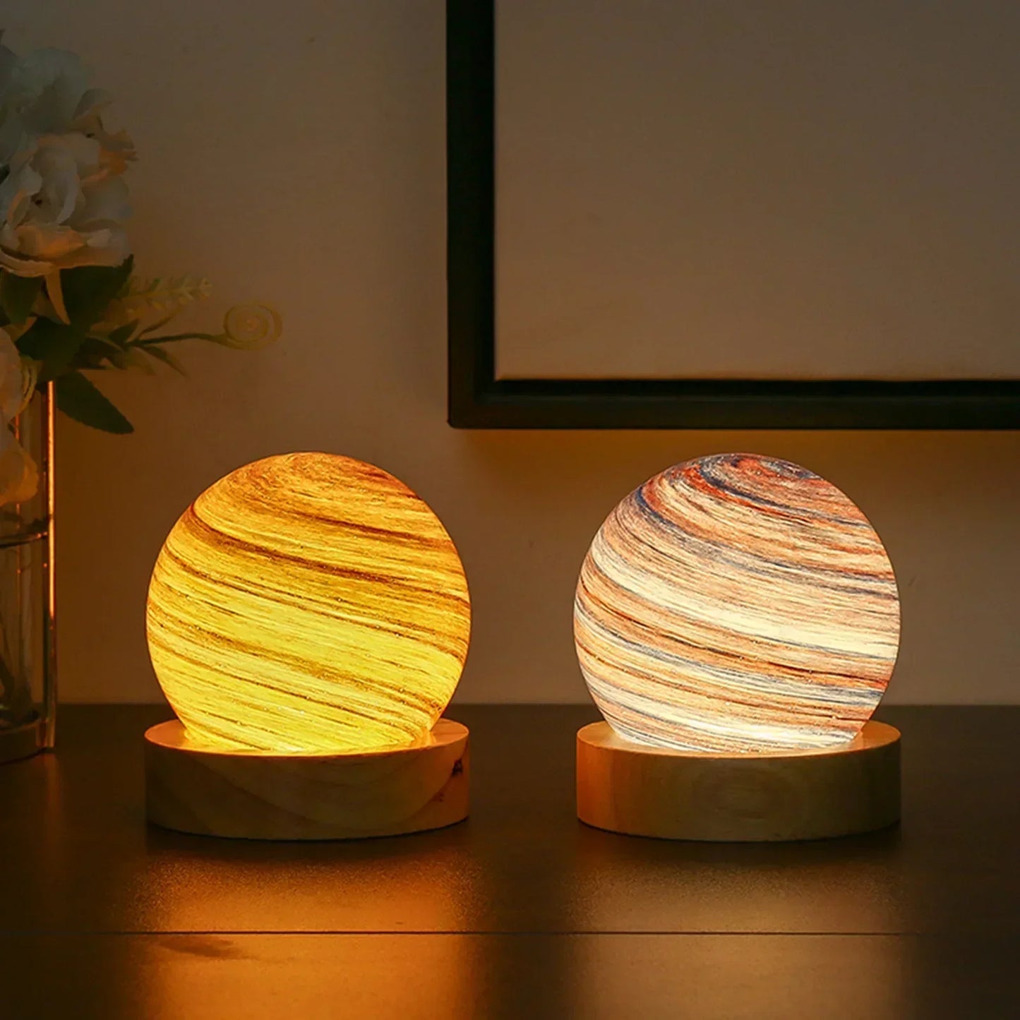 3D Crystal Planet Mini Night Lamp - LED Galaxy Decor