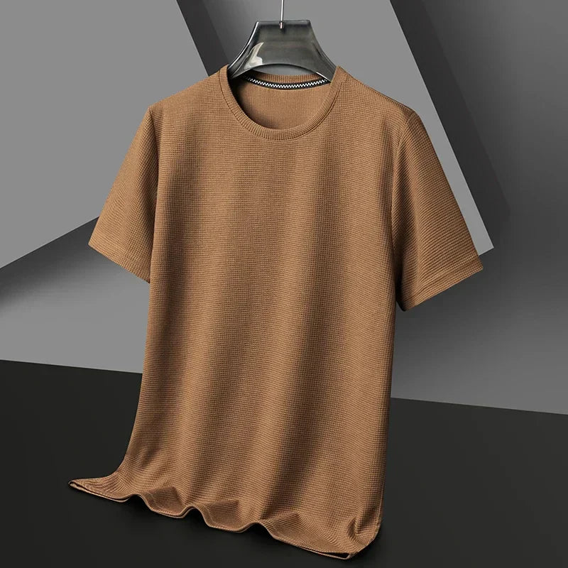 Breathable Waffle Texture Loose Fit Men's T-Shirt