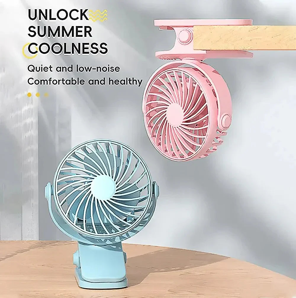 Rotatable USB Fan with Night Light and 3 Speed Settings