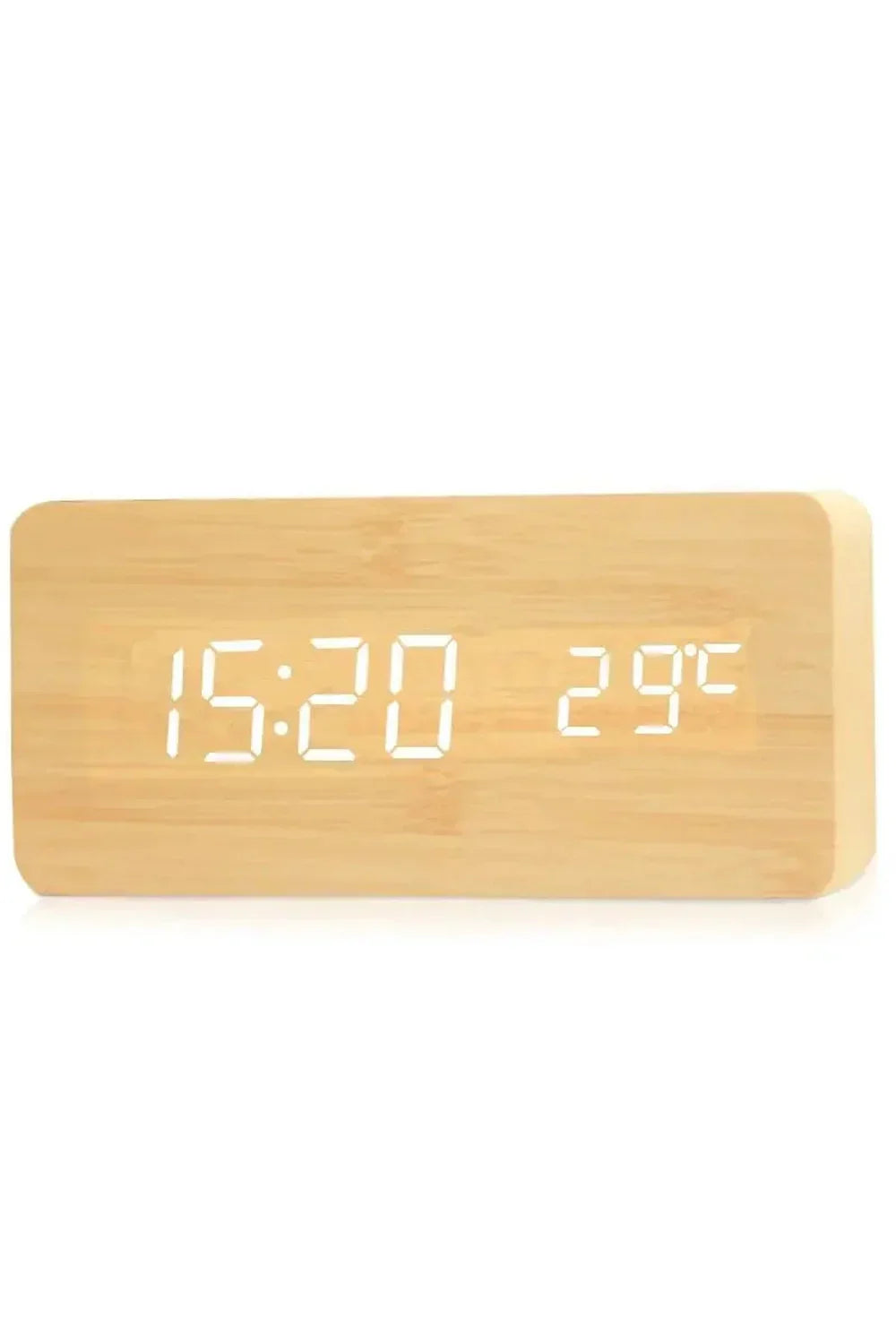 Wooden LED Digital Clock with Modern Design