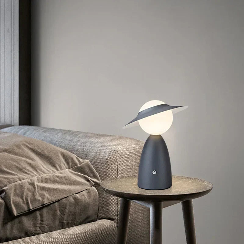 Cordless Touch Control Hat-Shaped Table Lamp