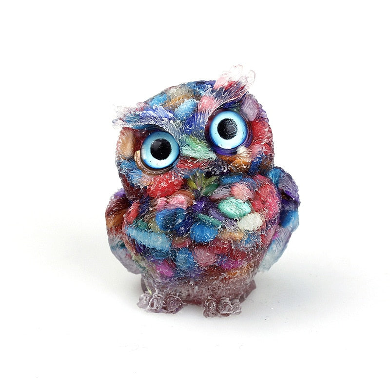 Handmade Natural Crystal Owl Figurine
