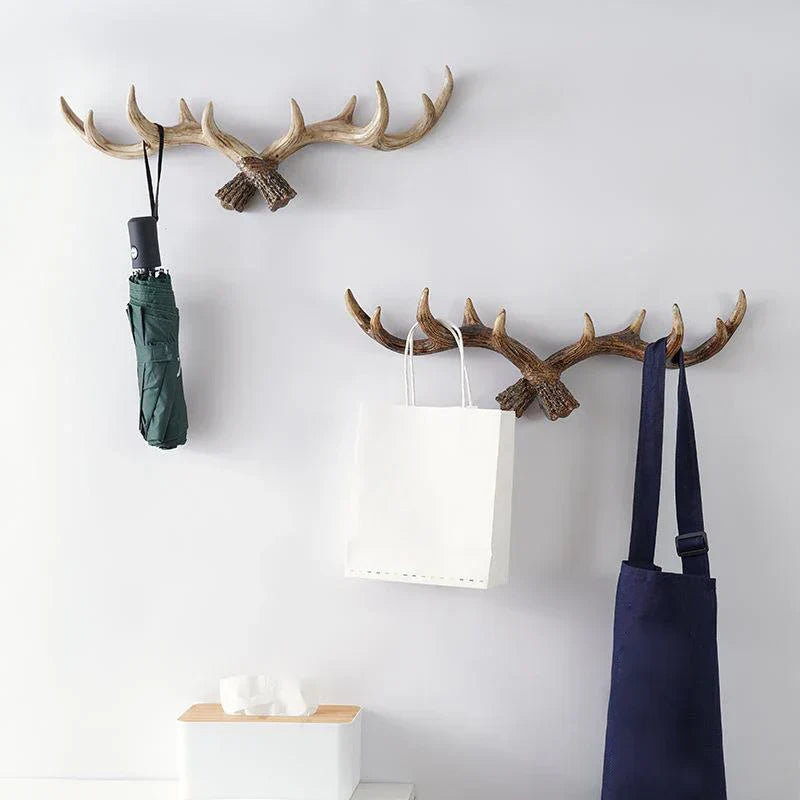 Nordic Vintage Antler Wall Hooks for Clothes and Hats