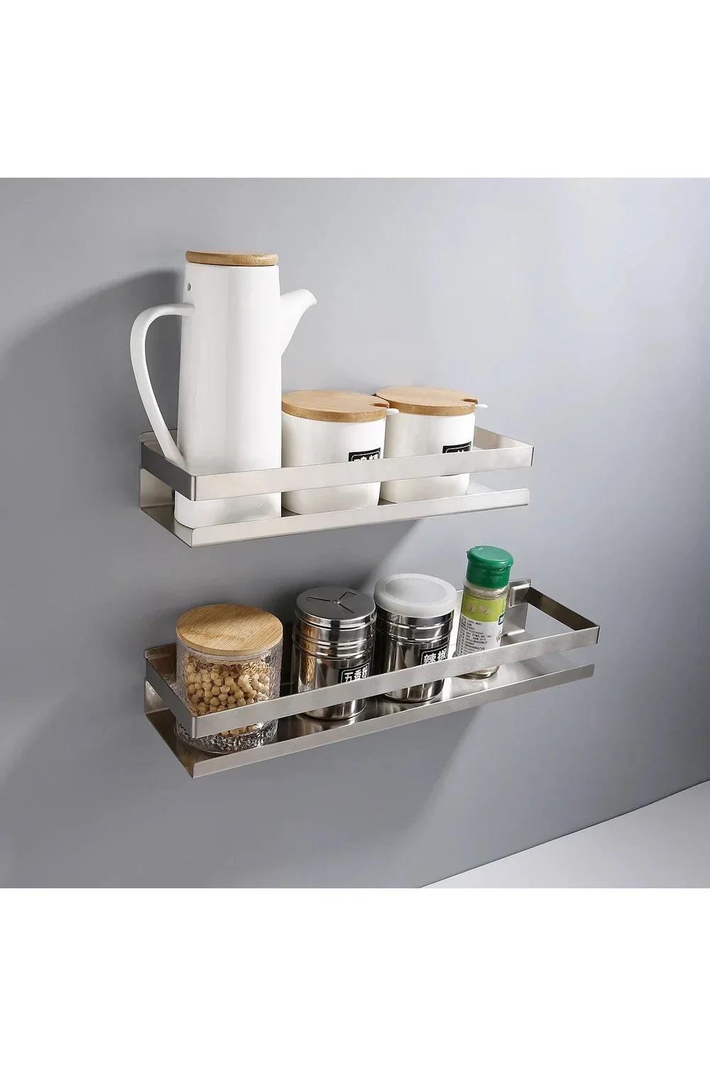 Modern Black Metal Floating Wall Shelves