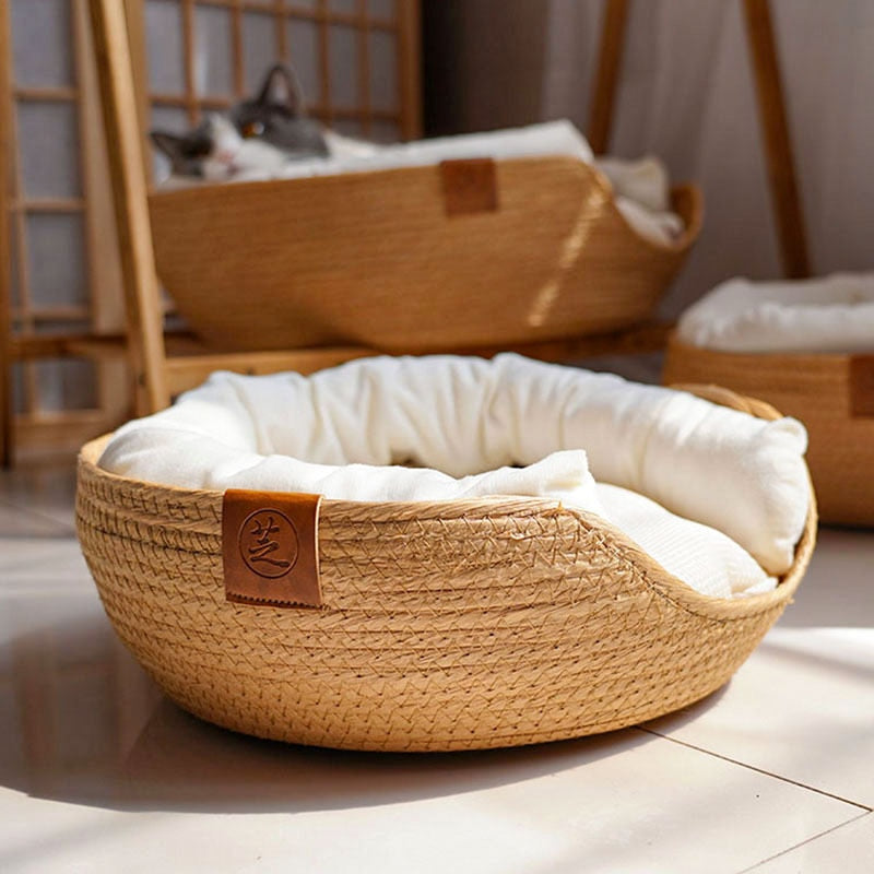 Eco-Friendly Bamboo Pet Bed for Dogs and Cats