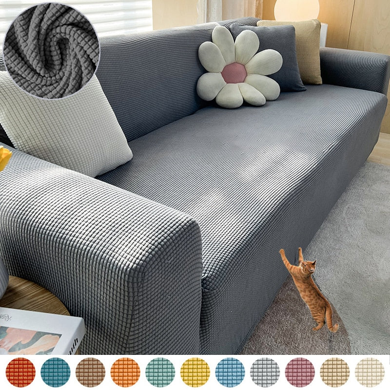 Elastic Sofa Cover for Standard and L-Shaped Sofas, Non-Slip Protection Cover
