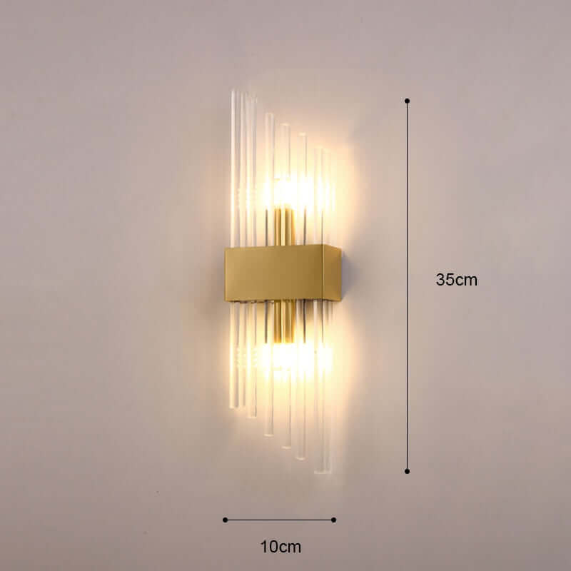 Art Deco Gold Wall Lights with Up & Down Shades