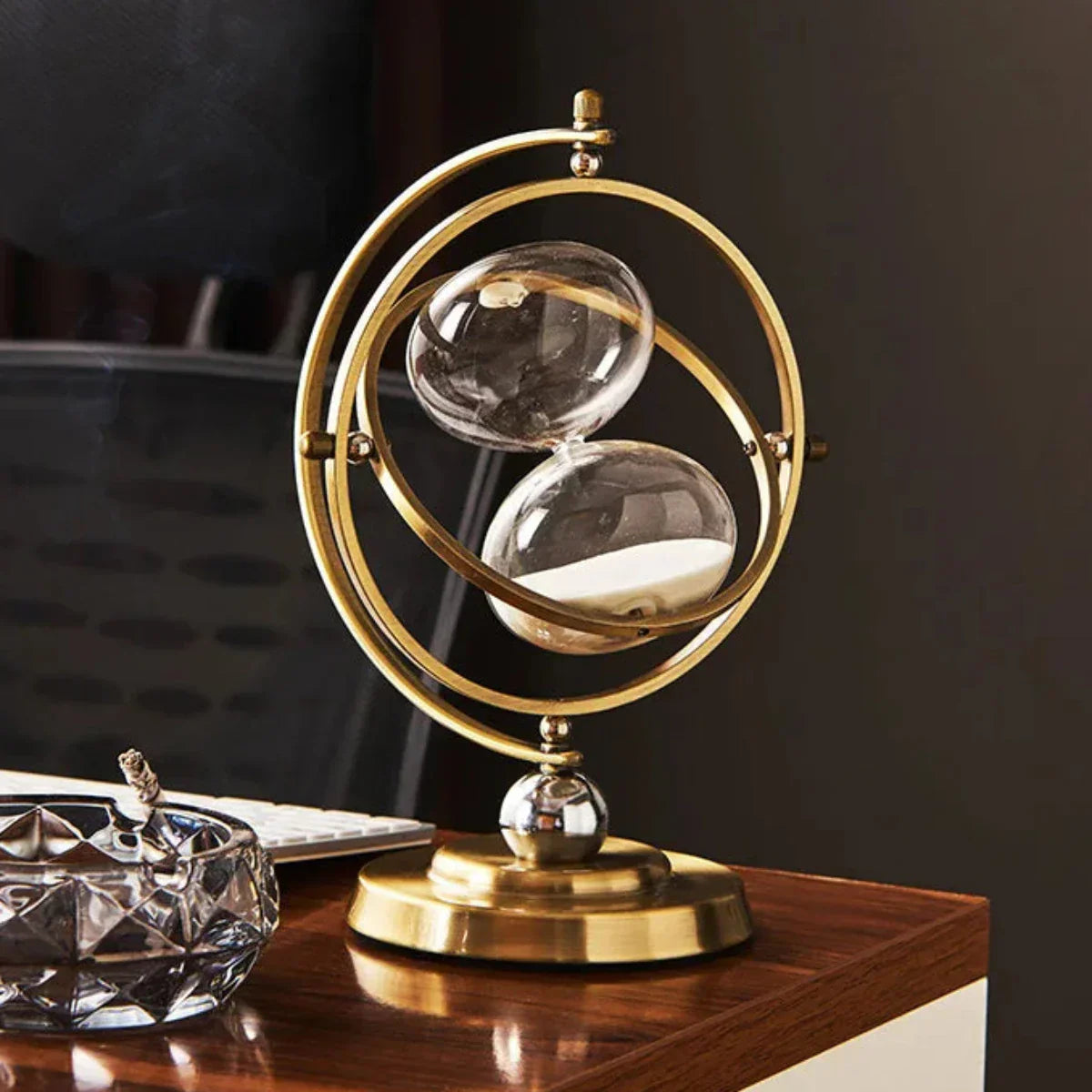 Minimalist Metal and Glass Sand Timer Stopper
