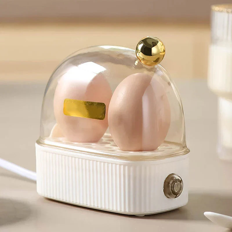 Electric Egg Cooker and Poacher for 2 Eggs - Compact Automatic Breakfast Steamer