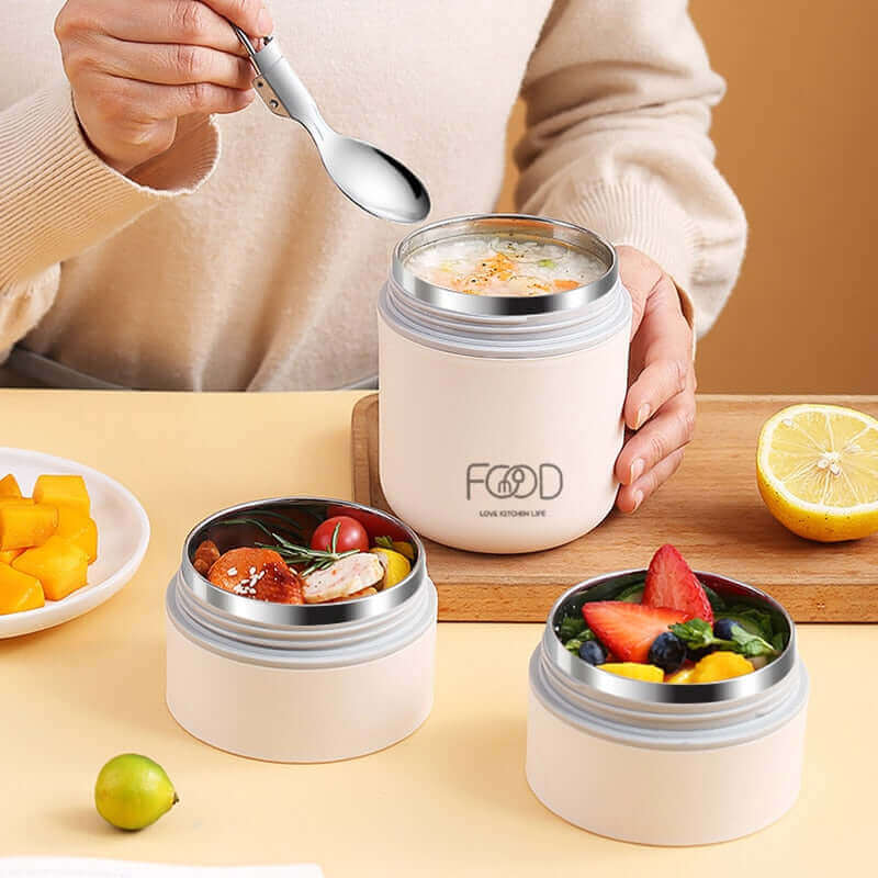 Leak-Resistant Stainless Steel Thermal Lunch Box 680ml