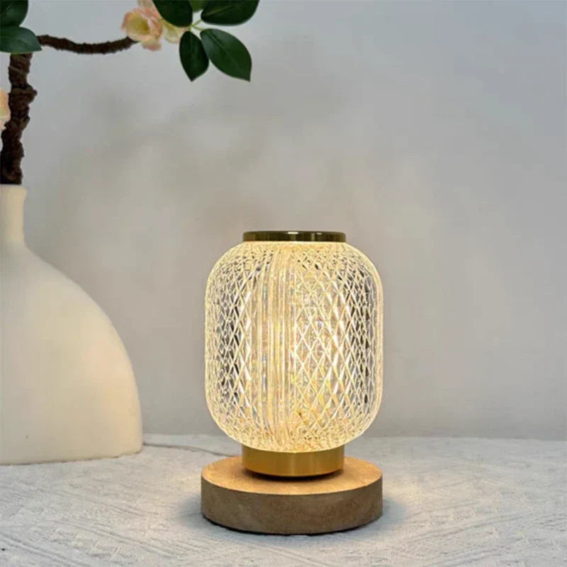 Dimmable Gold Crystal Table Lamp with Touch Control