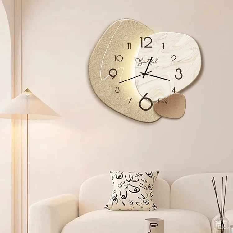 Elegant Analog Wall Clock with Metal and Glass Design