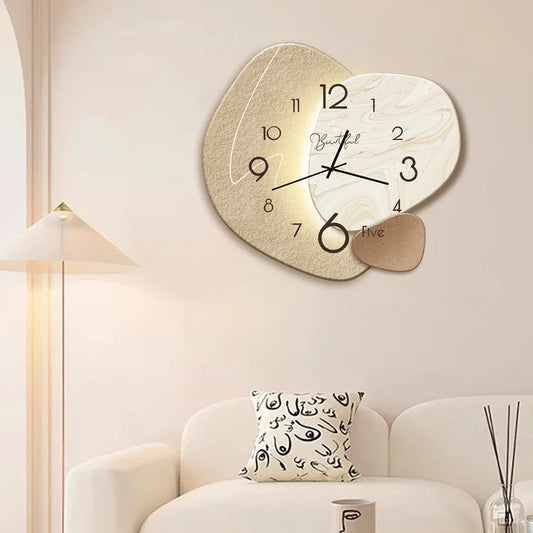 Elegant Analog Wall Clock with Metal and Glass Design