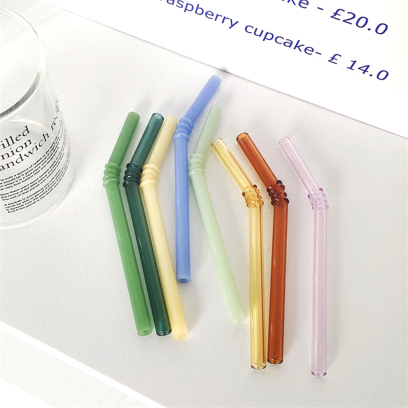 Reusable Borosilicate Glass Straws Set of 4