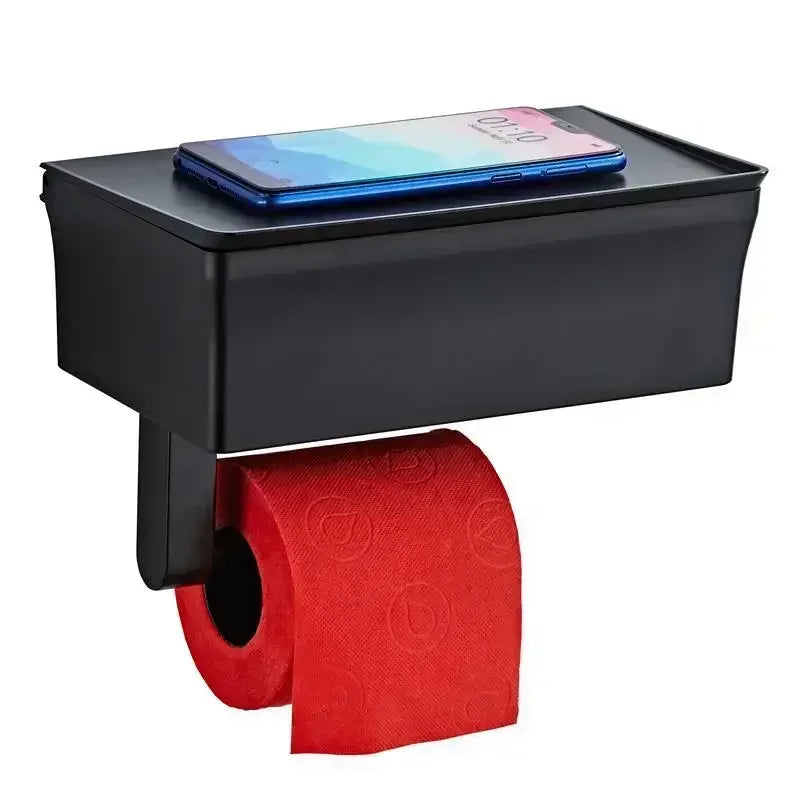 Stainless Steel Toilet Paper Holder with Storage Compartment