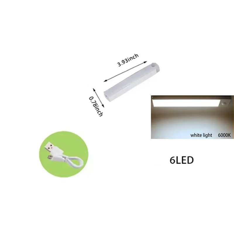 Motion-Activated Rechargeable LED Night Light with Dimmable Brightness