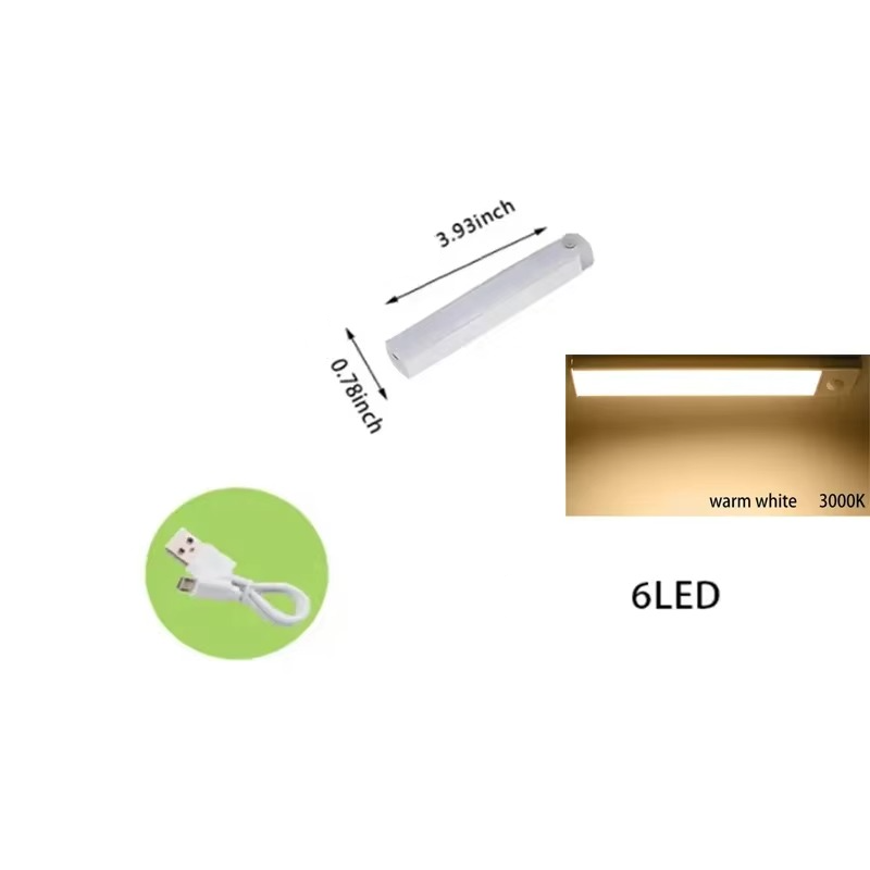 Motion-Activated Rechargeable LED Night Light with Dimmable Brightness