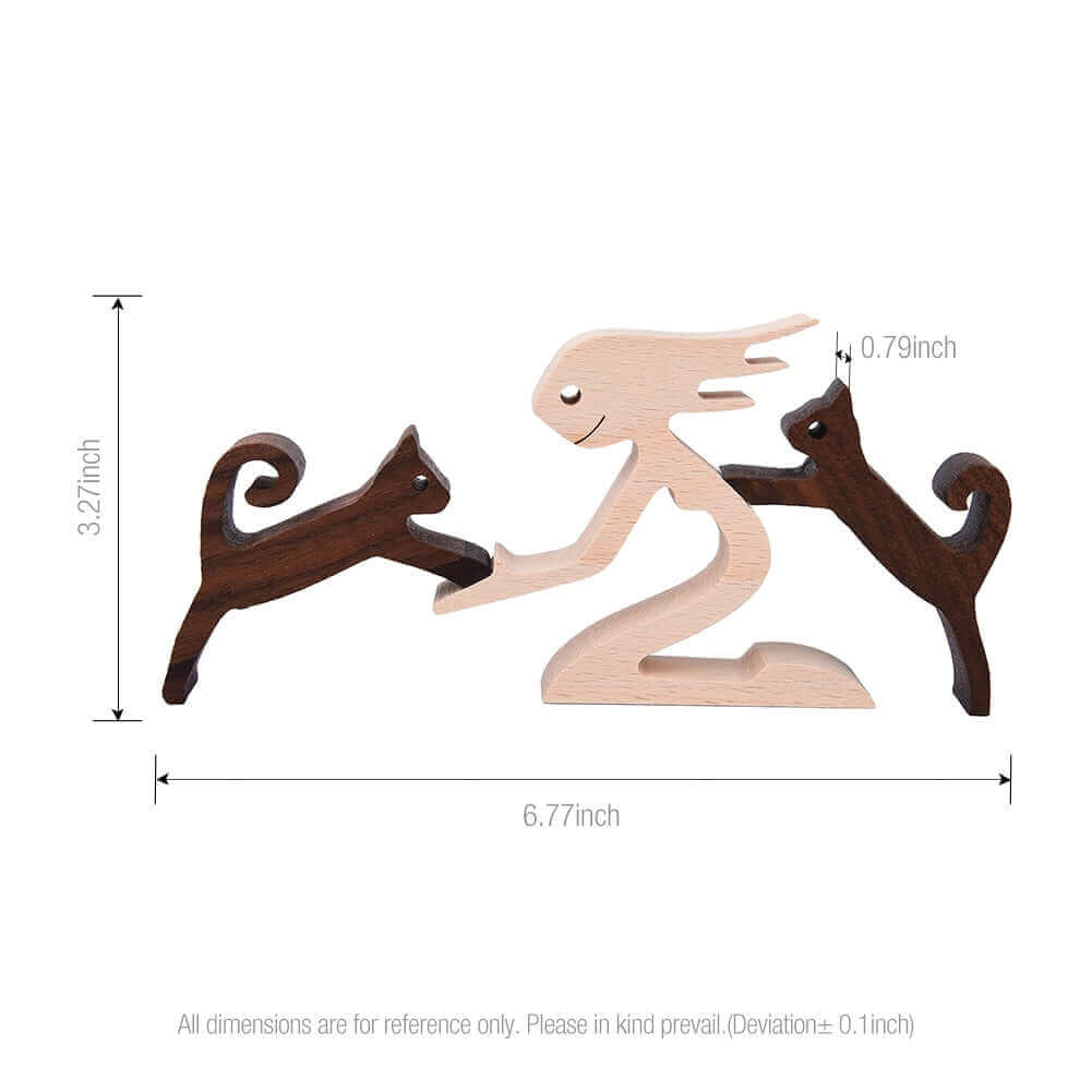 Danish Wooden Animal Ornaments - Hand-Carved Pet Decor