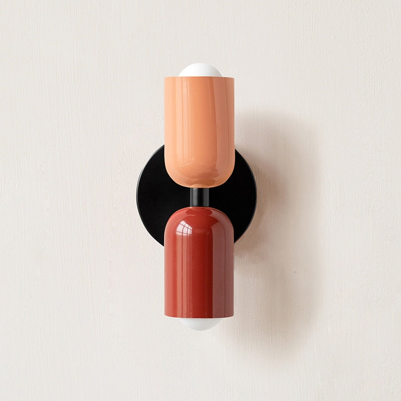 Minimalist Double-Bulb Wall Lamp in Various Colors
