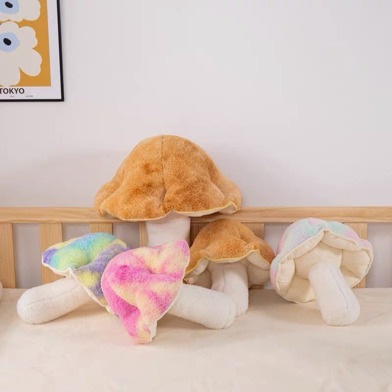 Fluffy Mushroom Shaped Pillow - Soft Polyester Cushion