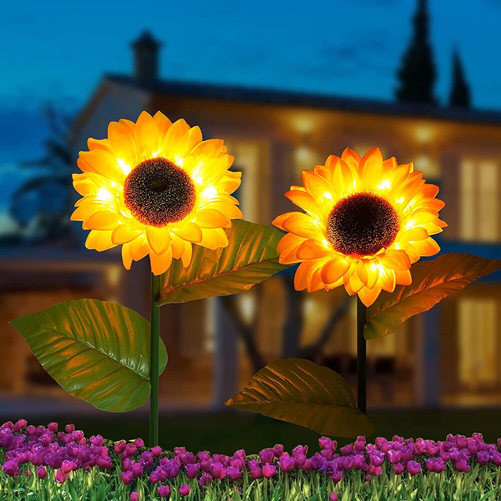 Waterproof Solar-Powered Sunflower Garden Lights