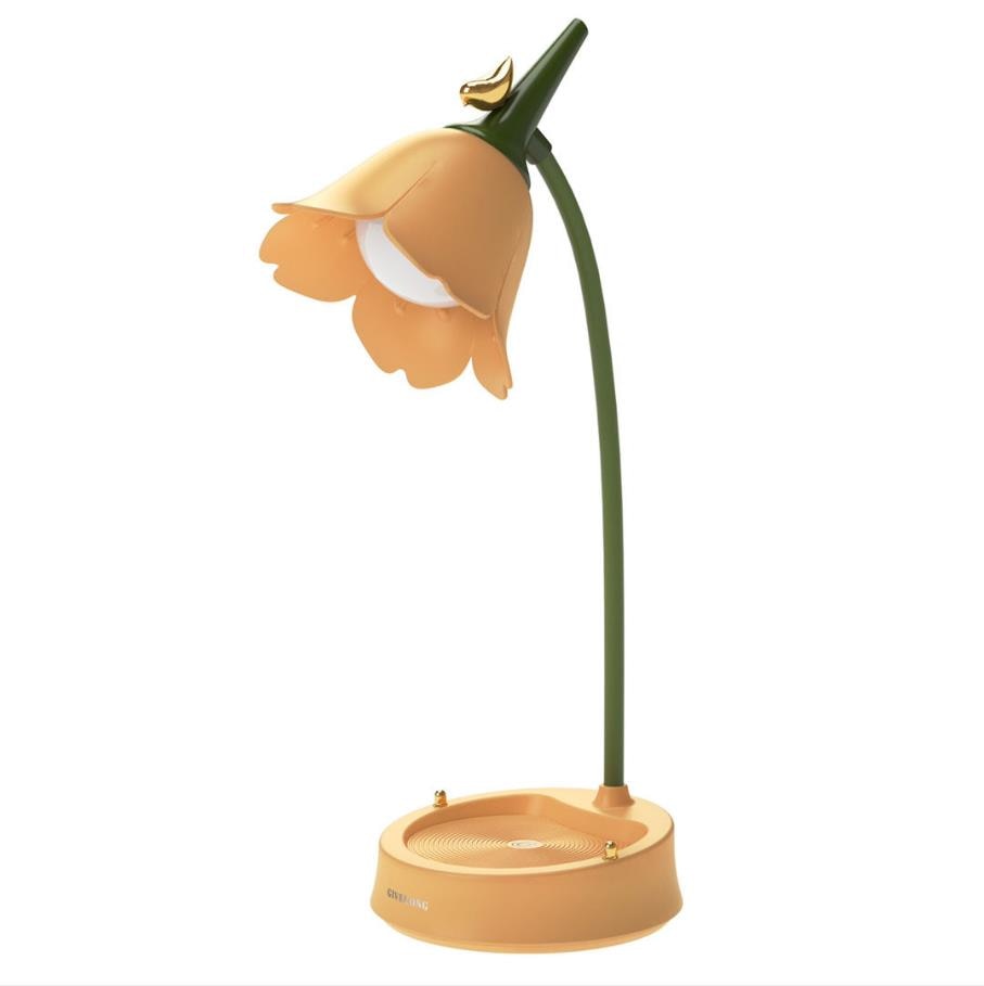 Touch-Sensitive LED Desk Lamp with Flower Petal Shade