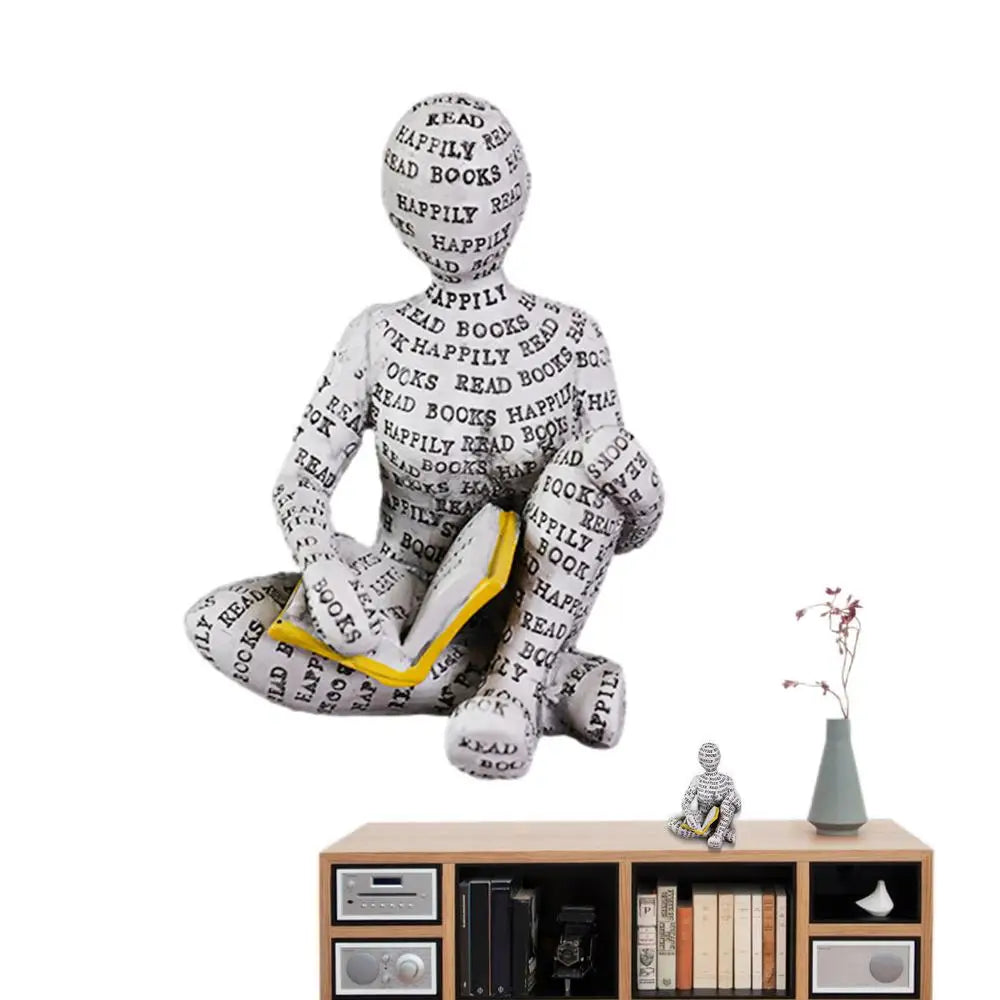 Sitting Reading Figure Decorative Accent for Book Lovers