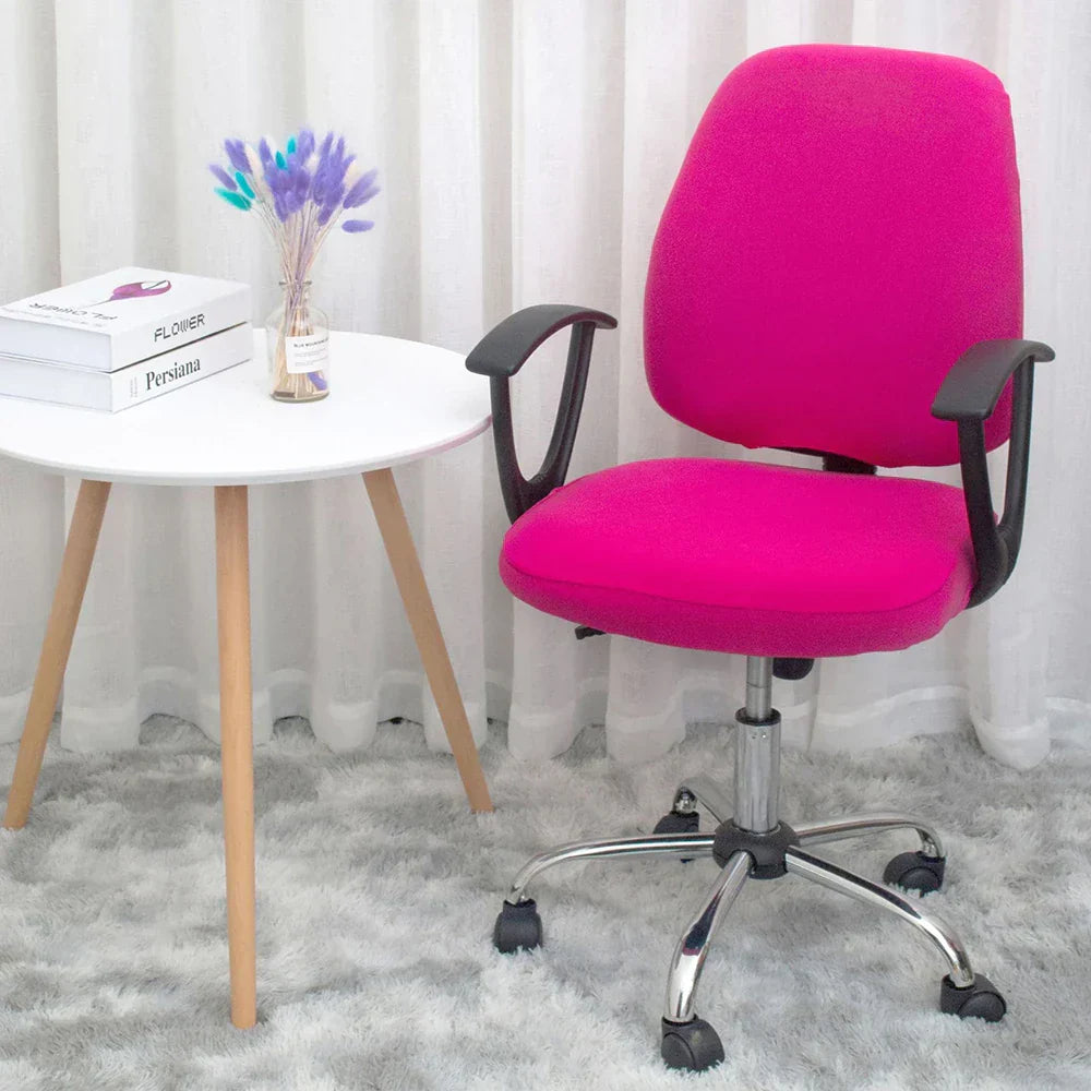 2-Piece Solid Color Spandex Office Chair Covers