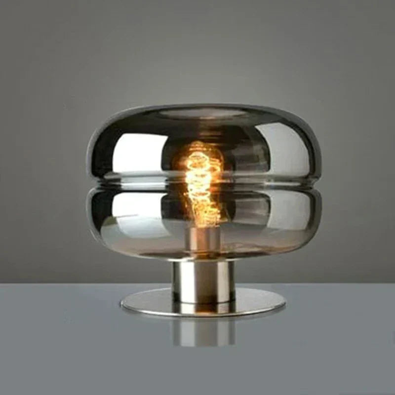Contemporary Glass and Metal Table Lamp